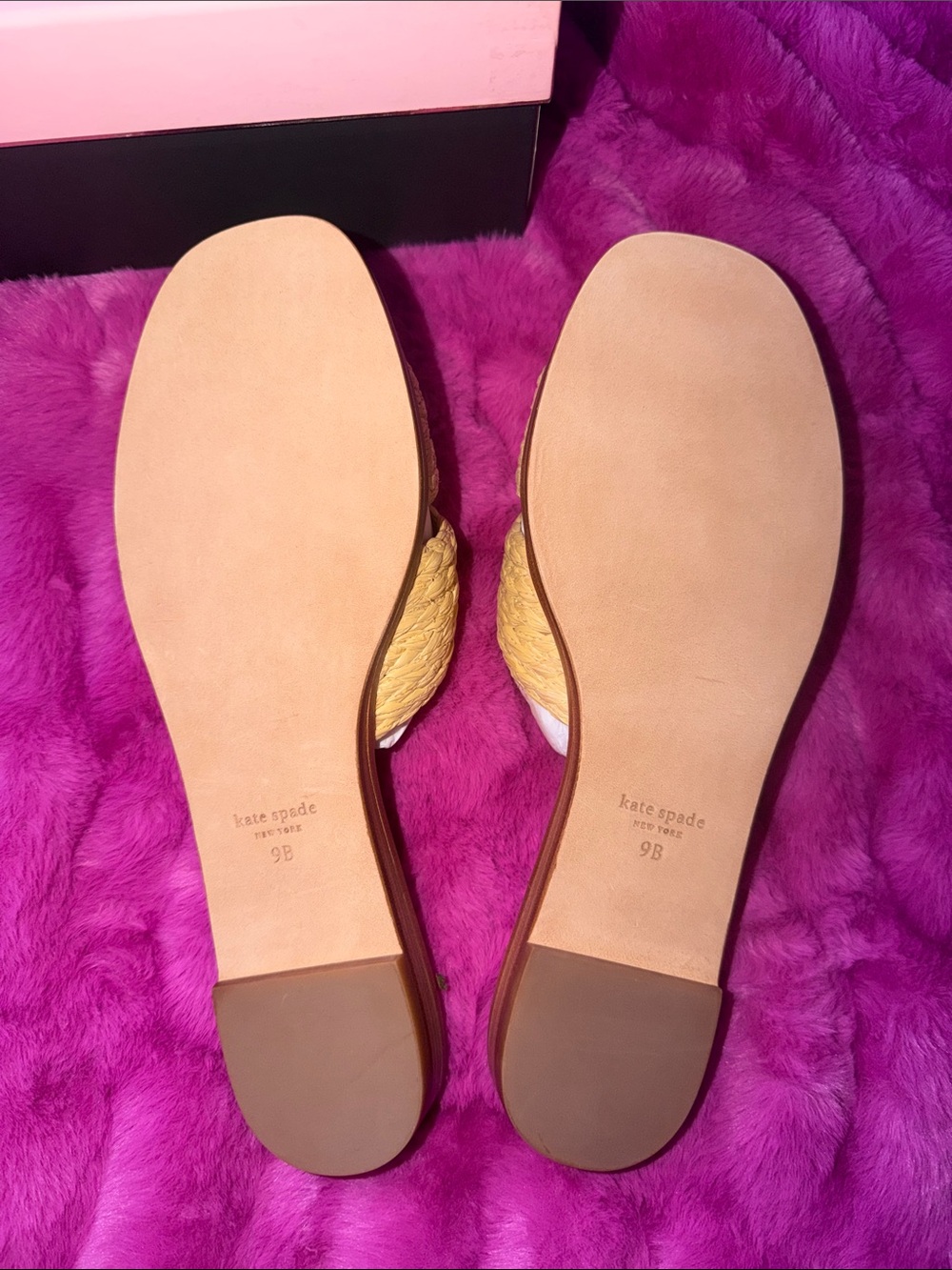kate spade Yellow Beaded Straw Slide Mules - Picture 4 of 4